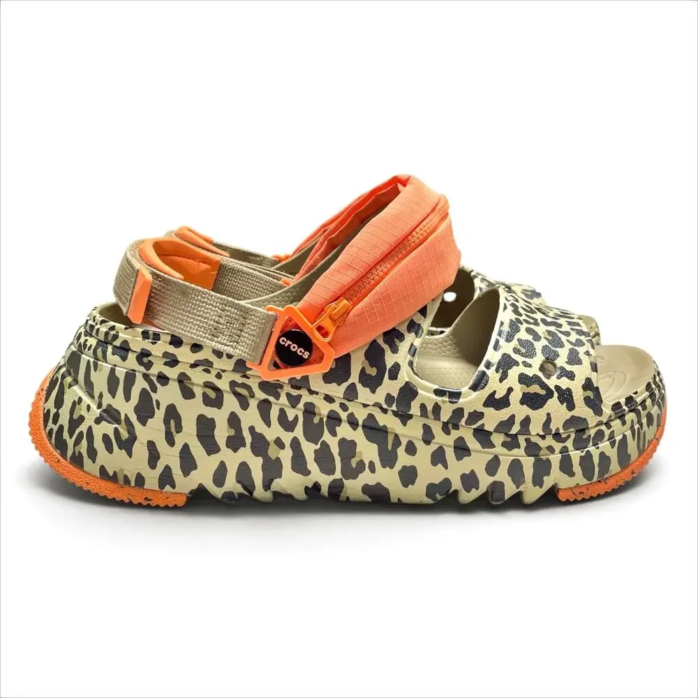 CROCS Hiking Xscape Animal Sandal Clogs in Khaki Leopard Animal Size M10 W12